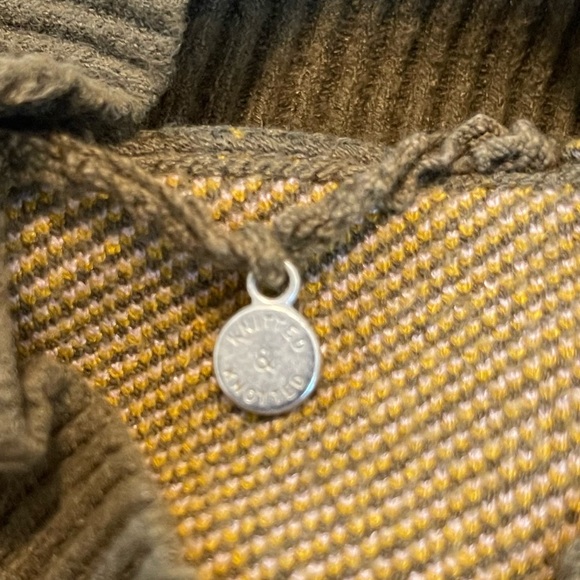 Anthropologie Knitted & Knotted Moss Green Bold Floral Print Bell Sleeve Sweater - Picture 4 of 6